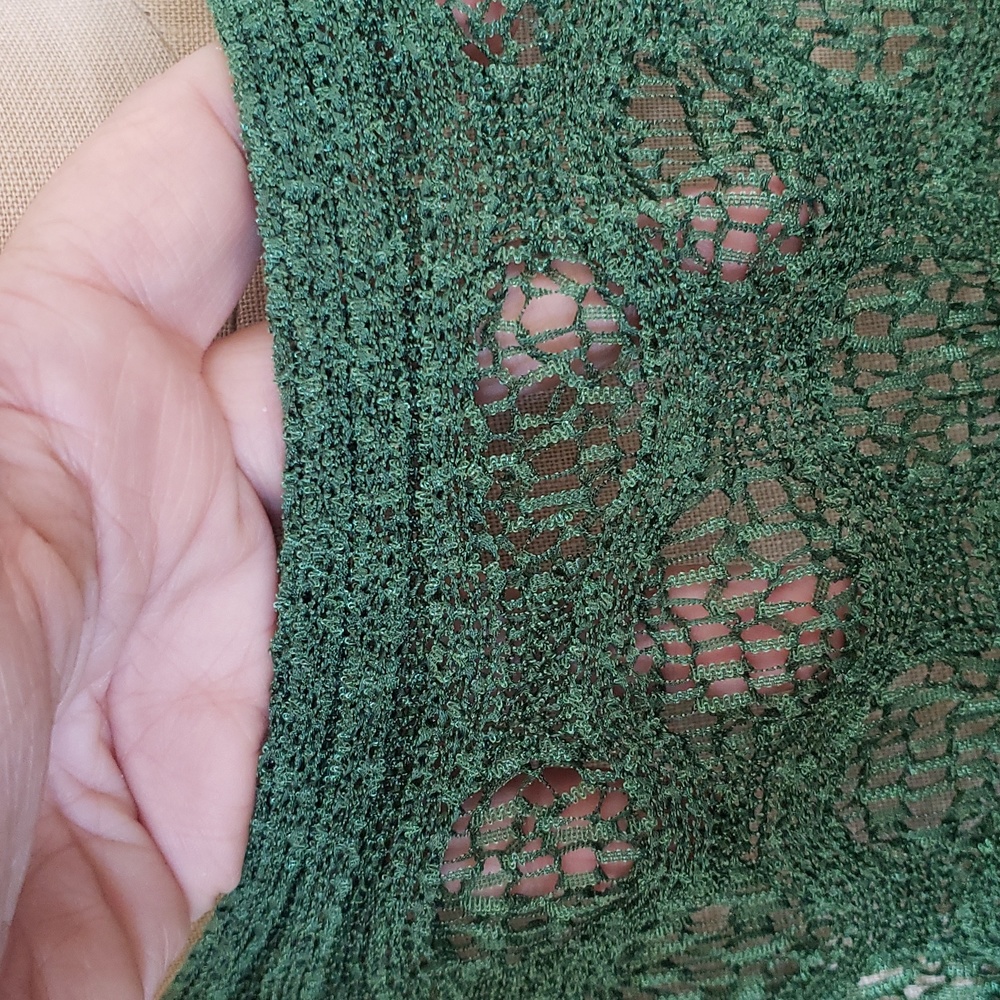 Vintage 90s Y2K Crochet Knit Sweater | Peekaboo Cold Shoulder Boatneck | MEDIUM - Picture 7 of 11